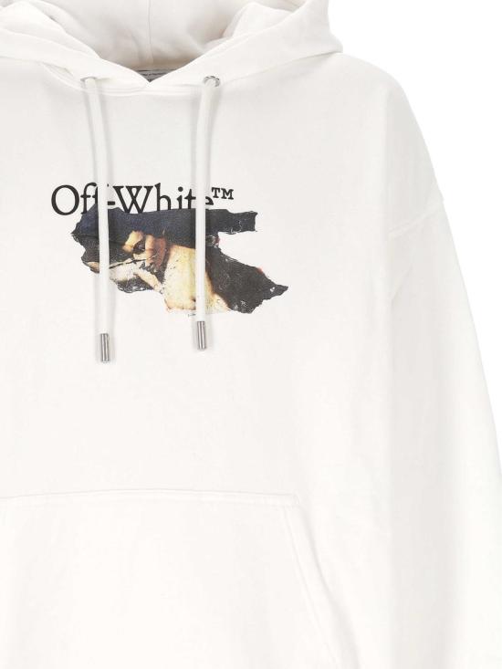 25FW 오프화이트 그래픽 프린트 후드 티셔츠셔츠 OMBB085F25FLE0100110 WHITE - OFF WHITE