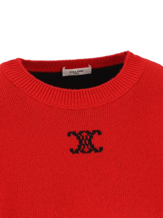 26SS 셀린느 캐시미어 크루넥 스웨터 RY0M4 0X7327BK Red - CELINE