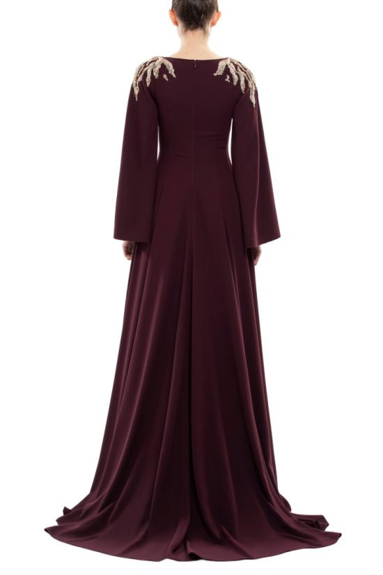  사이드 코베이시 롱 원피스 장식된 크레이프 카프탄 - SAIID KOBEISY