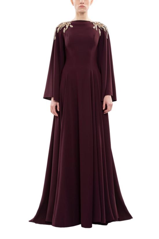  사이드 코베이시 롱 원피스 장식된 크레이프 카프탄 - SAIID KOBEISY