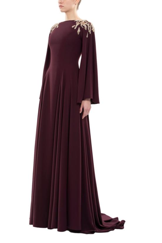  사이드 코베이시 롱 원피스 장식된 크레이프 카프탄 - SAIID KOBEISY