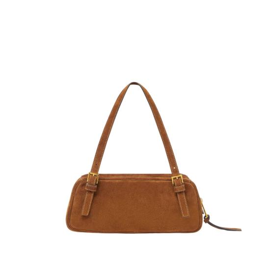 26SS 베르사체 VERSACE TAG 스웨이드 볼링백 10157921A098921NG8V Brown - VERSACE