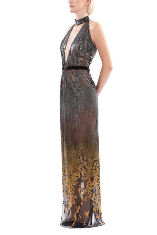  사이드 코베이시 롱 원피스 긴 장식의 몸에 꼭 맞는 드레스 - SAIID KOBEISY