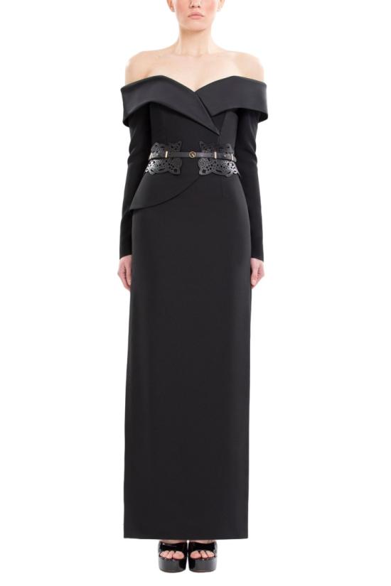  사이드 코베이시 롱 원피스 오프숄더 크레이프 미디 드레스 - SAIID KOBEISY