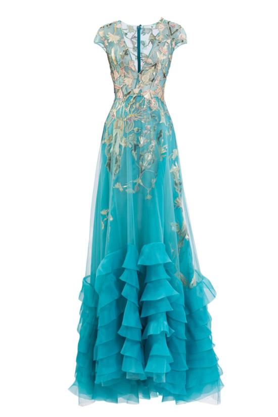  사이드 코베이시 롱 원피스 린넨 재킷과 러플 드레스