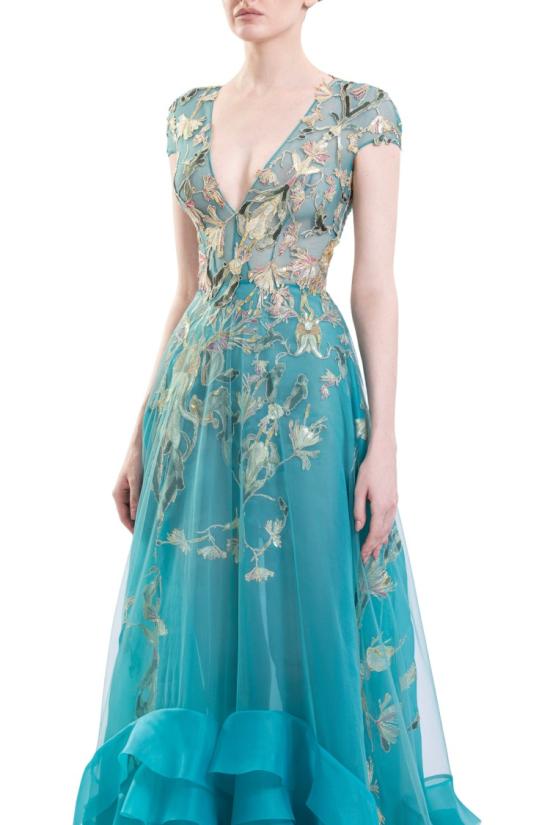  사이드 코베이시 롱 원피스 린넨 재킷과 러플 드레스 - SAIID KOBEISY