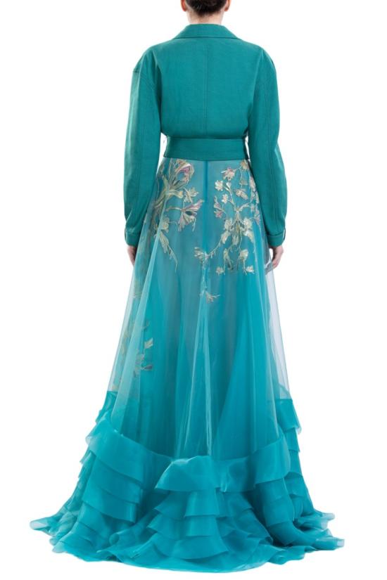  사이드 코베이시 롱 원피스 린넨 재킷과 러플 드레스 - SAIID KOBEISY