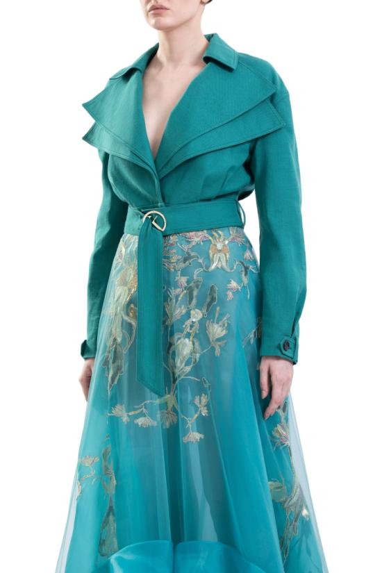  사이드 코베이시 롱 원피스 린넨 재킷과 러플 드레스 - SAIID KOBEISY