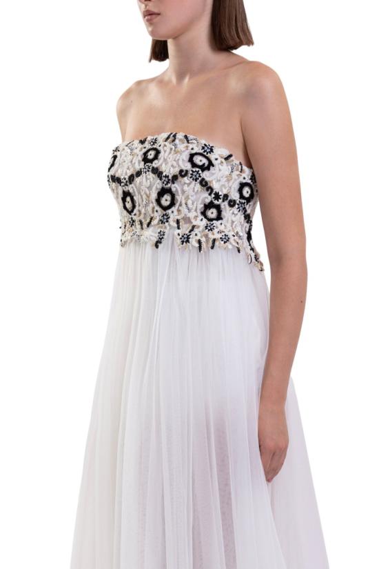  사이드 코베이시 롱 원피스 자수 튈 드레스 - SAIID KOBEISY