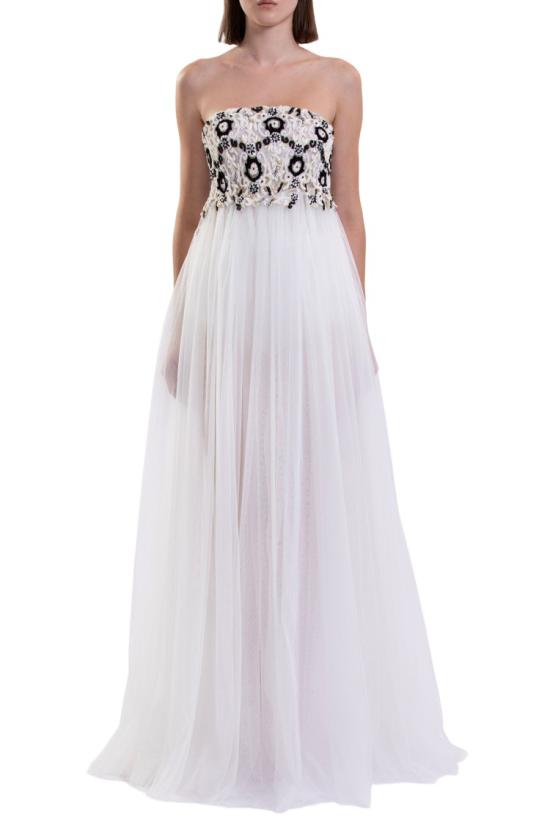  사이드 코베이시 롱 원피스 자수 튈 드레스 - SAIID KOBEISY