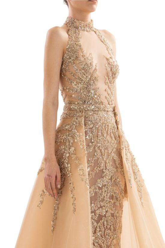  사이드 코베이시 롱 원피스 금색 비즈 장식 롱 드레스 - SAIID KOBEISY