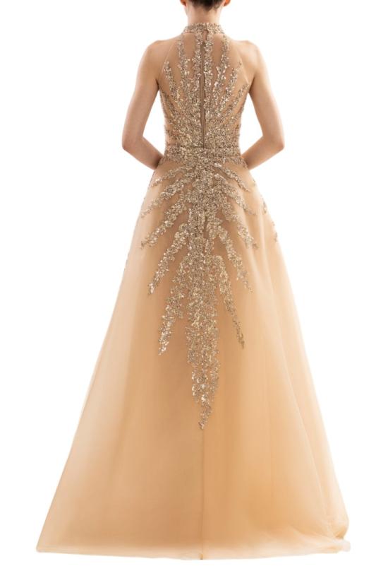  사이드 코베이시 롱 원피스 금색 비즈 장식 롱 드레스 - SAIID KOBEISY