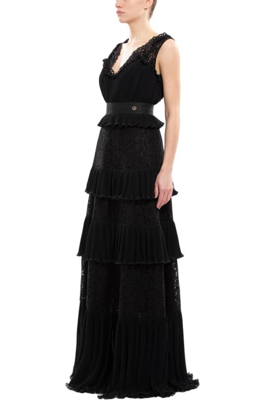  사이드 코베이시 롱 원피스 주름 레이스 드레스 - SAIID KOBEISY