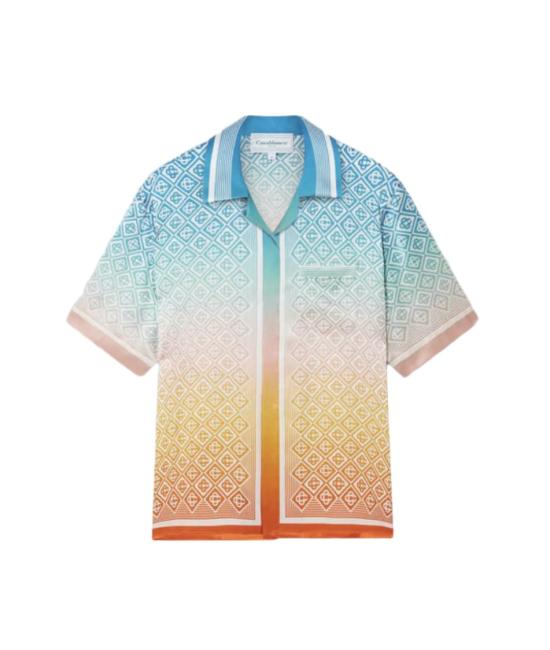 25SS 카사블랑카 반팔 셔츠 U MPF24 SH Blue