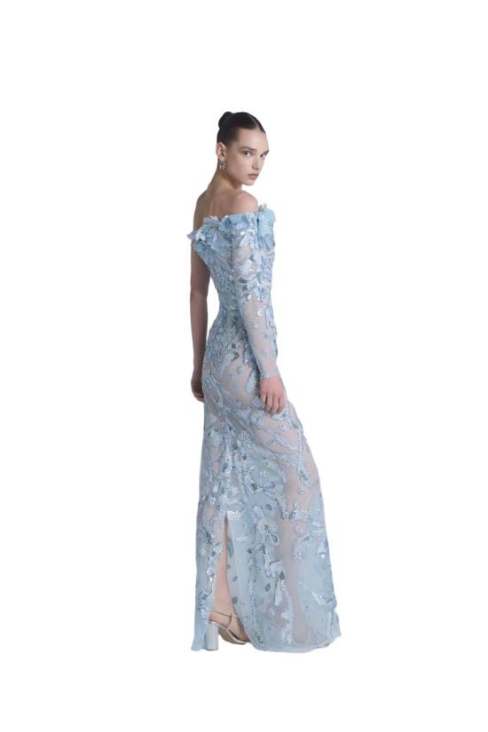  사이드 코베이시 롱 원피스 원숄더 자수 튤 드레스 - SAIID KOBEISY