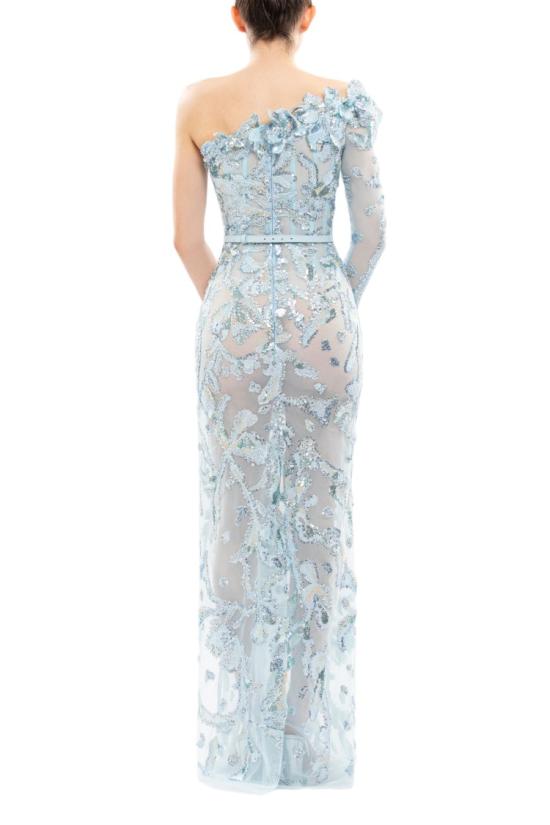  사이드 코베이시 롱 원피스 원숄더 자수 튤 드레스 - SAIID KOBEISY