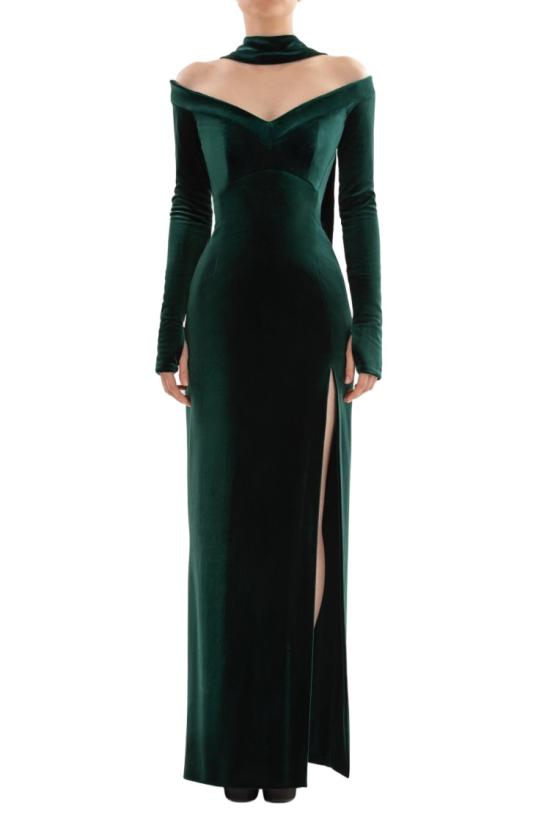  사이드 코베이시 롱 원피스 벨벳 롱 피티드 드레스 - SAIID KOBEISY