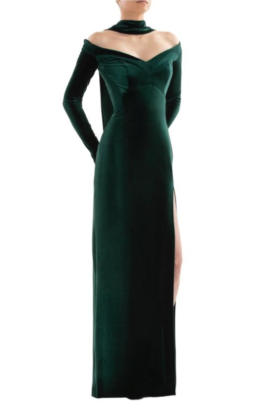  사이드 코베이시 롱 원피스 벨벳 롱 피티드 드레스 - SAIID KOBEISY