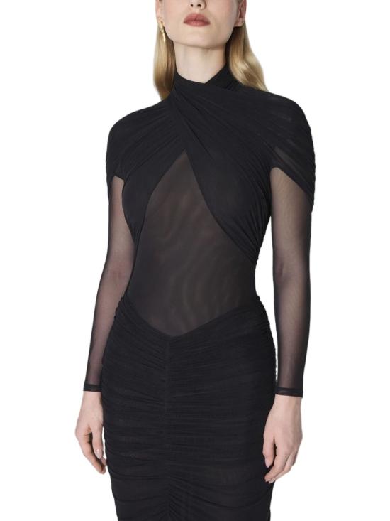 25FW 뮈글러 롱 원피스 25F3BO0284595 1999 Black - MUGLER