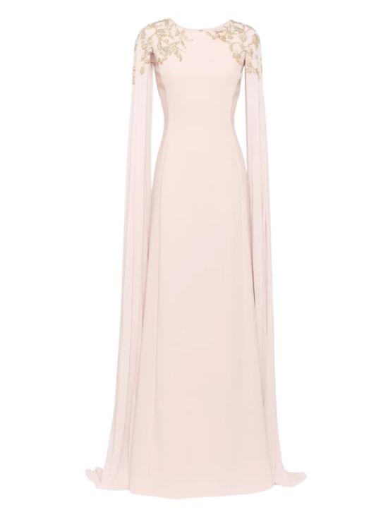  사이드 코베이시 롱 원피스 장식된 크레이프 카프탄