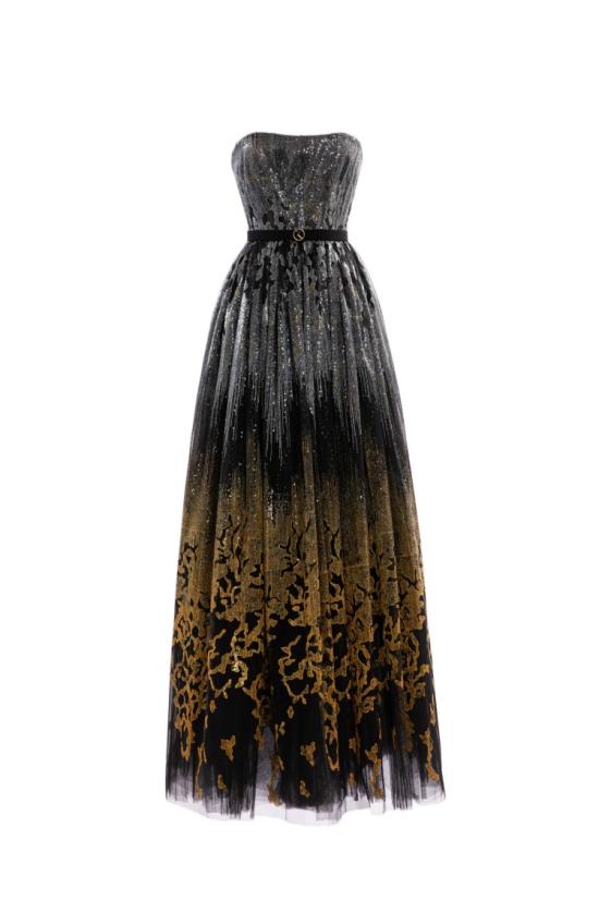  사이드 코베이시 롱 원피스 긴 장식 가운