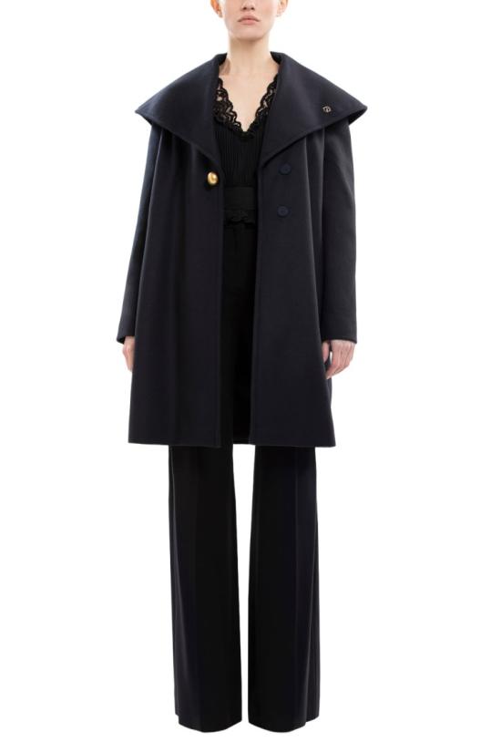  사이드 코베이시 코트 드라마틱한 라펠이 돋보이는 네이비 블루 울 - SAIID KOBEISY