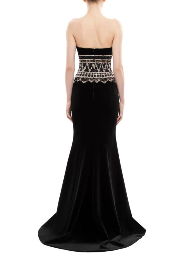  사이드 코베이시 롱 원피스 자수 디테일이 있는 스트랩리스 드레스 - SAIID KOBEISY