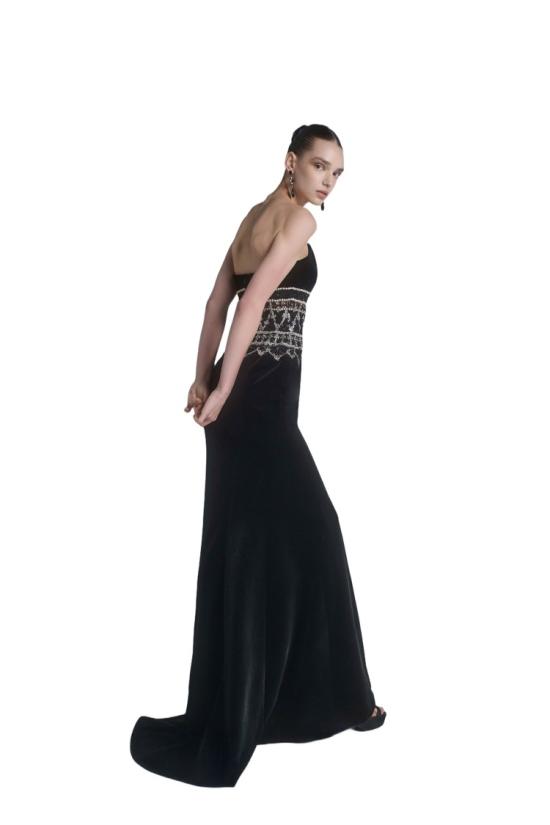  사이드 코베이시 롱 원피스 자수 디테일이 있는 스트랩리스 드레스 - SAIID KOBEISY