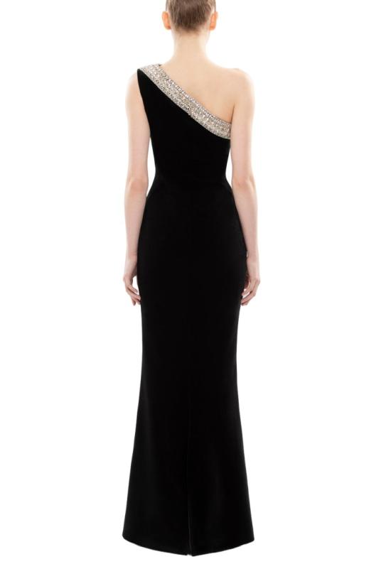  사이드 코베이시 롱 원피스 크리스털 장식 원숄더 드레스 - SAIID KOBEISY
