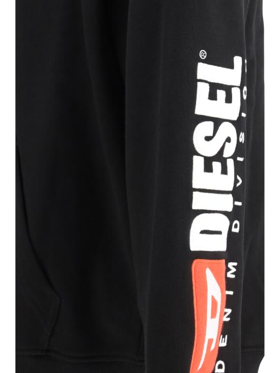 26SS 디젤 후드 티셔츠 A200220GEAD 9XX BLACK - DIESEL