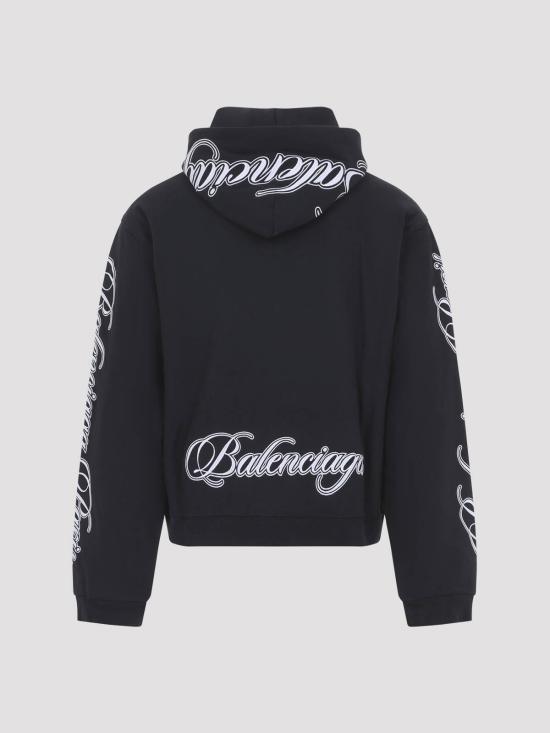 26SS 발렌시아가 커시브 레귤러 핏 집업 후디 851236TTVM86552 - BALENCIAGA