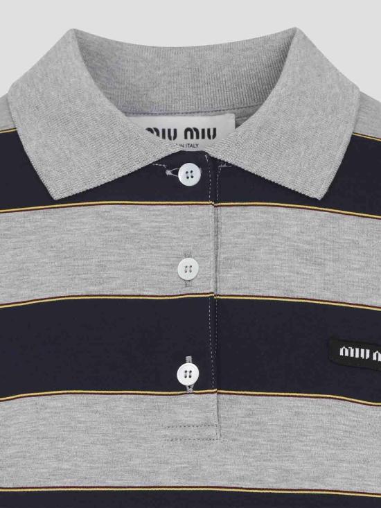 27SS 미우미우 폴로 티셔츠 MJN536SOOO14RTF005R Blue - MIU MIU
