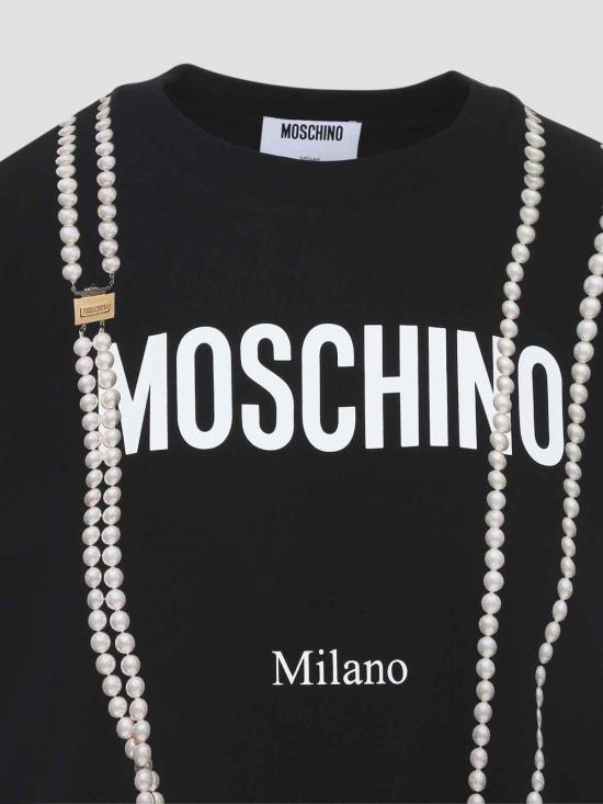 27SS 모스키노 반팔 티셔츠 261E07180541NERO Black - MOSCHINO