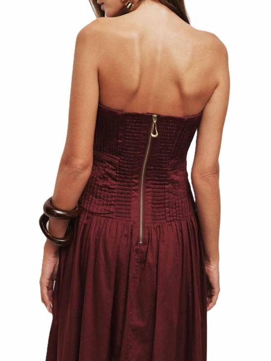 26SS 에이지 미디 스커트 26RE5185PLM Dark Red - AJE