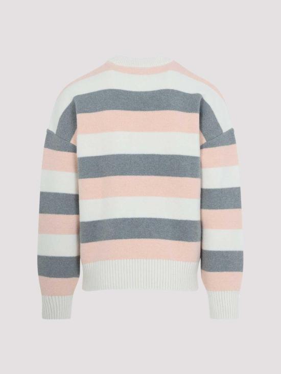 26SS 아미 알파카 스트라이프 크루넥 스웨터 UKS841KN01260544 Grey - AMI