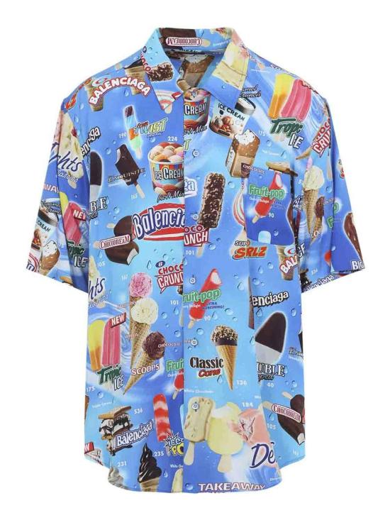 26SS 발렌시아가 스위트 트리트 쇼트 슬리브 미니멀 셔츠 852334TTL244011