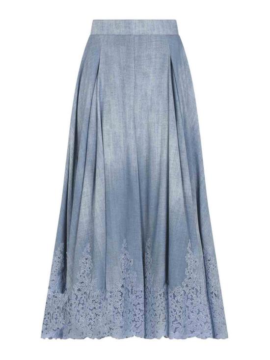 26SS 에르마노 설비노 미디 스커트 D482O355APEMYS4217 Blue