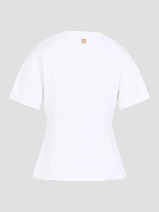 27SS 엘리자베타프랜치 반팔 티셔츠 MA00461E2270 White - ELISABETTA FRANCHI