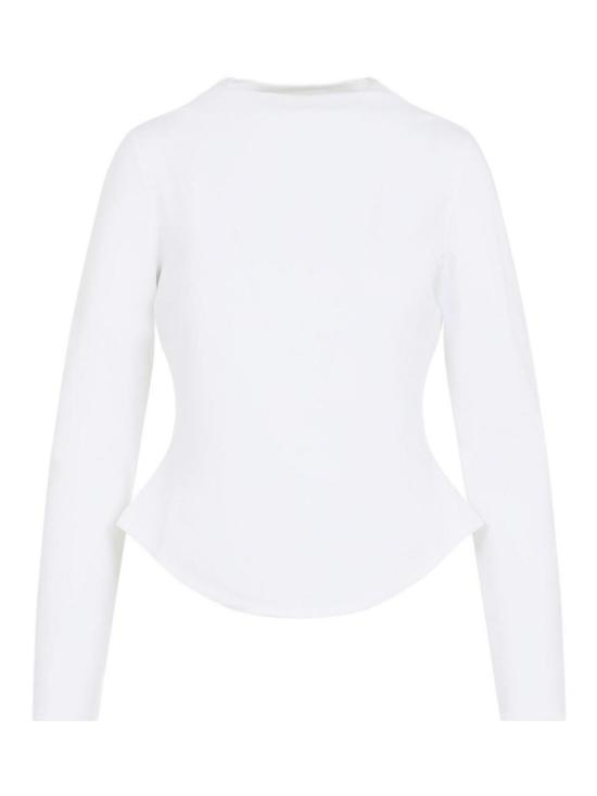 26SS 알라이아 반팔 티셔츠 AA9I0023J095C000 White