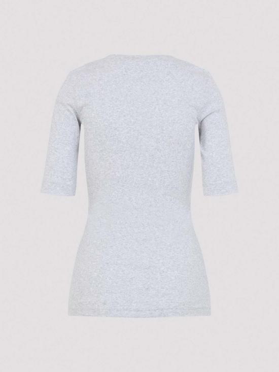 26SS 브루넬로 쿠치넬리 코튼 브이넥 티셔츠 M0TC8EL692C8003 Silver - BRUNELLO CUCINELLI