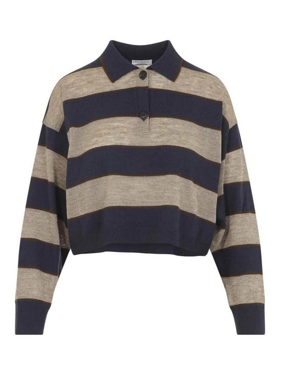 27SS 브루넬로 쿠치넬리 폴로 티셔츠 M16221605CNQ41 Blue