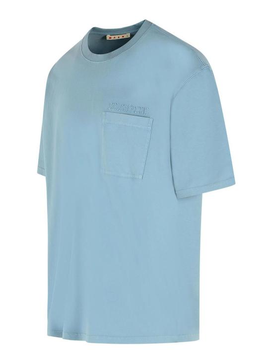 26SS 마르니 반팔 티셔츠 HUMU0358GXUSCY94TCB31 Light Blue - MARNI