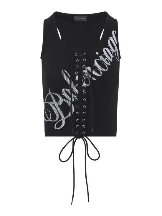 26SS 발렌시아가 민소매 티셔츠 858152TTVO21070 Black