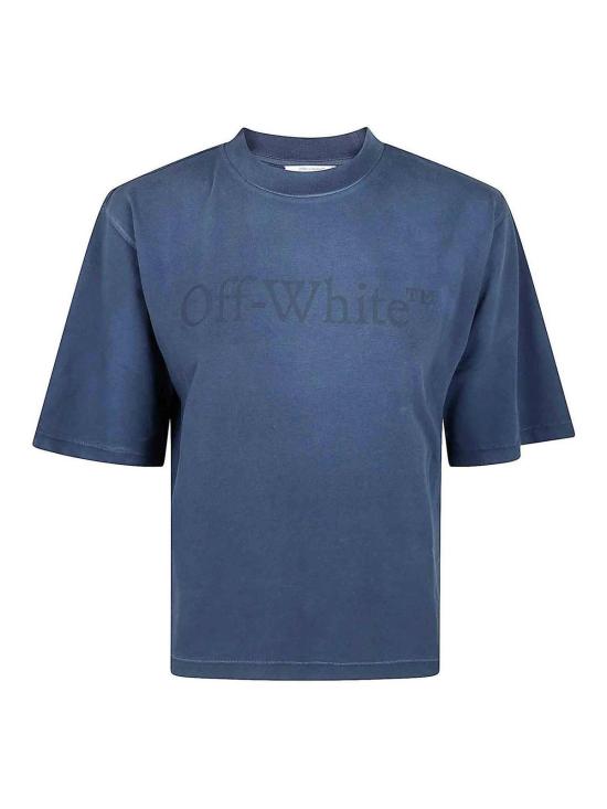 25FW 오프화이트 반팔 티셔츠 OWAA124F25JER0074D4D Blue