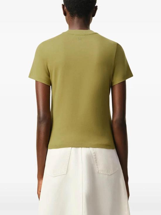 26SS 아미 스몰 하트 로고 코튼 크롭 티셔츠 FTS347724A035 Green - AMI