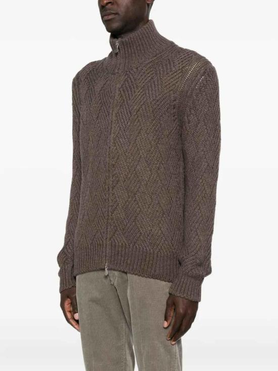 26FW 발바 집업 니트 196541E18 Dark Brown - BARBA