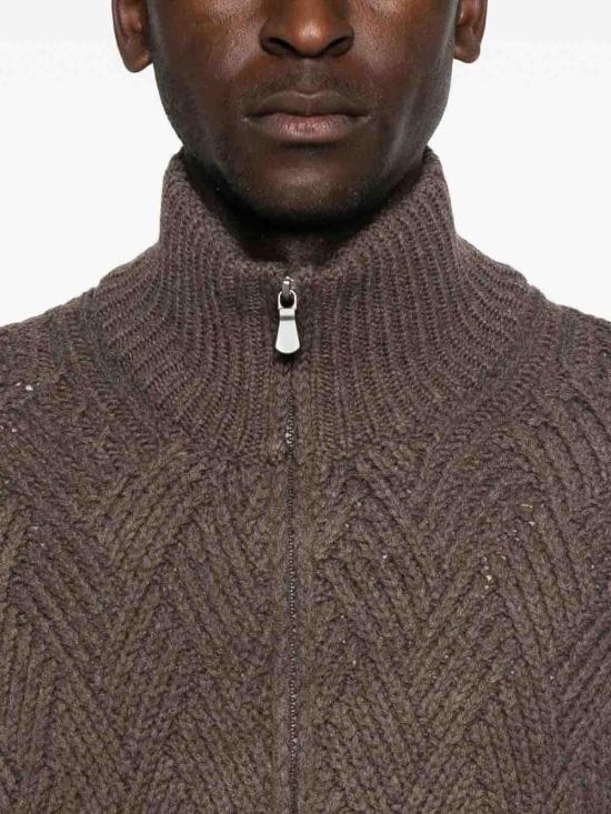 26FW 발바 집업 니트 196541E18 Dark Brown - BARBA