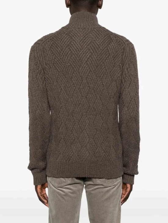 26FW 발바 집업 니트 196541E18 Dark Brown - BARBA