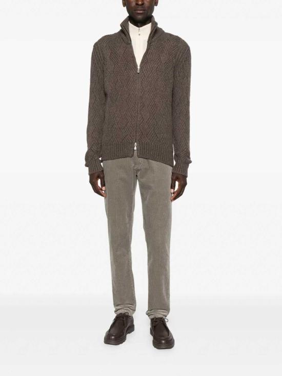 26FW 발바 집업 니트 196541E18 Dark Brown - BARBA