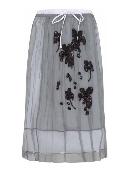 27SS 프라다 미디 스커트 P172ZRSOOO18QLF0024 Light Grey